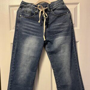 NWT Amazon No Brand Women's Jeans Denim Pants with Tie Size S